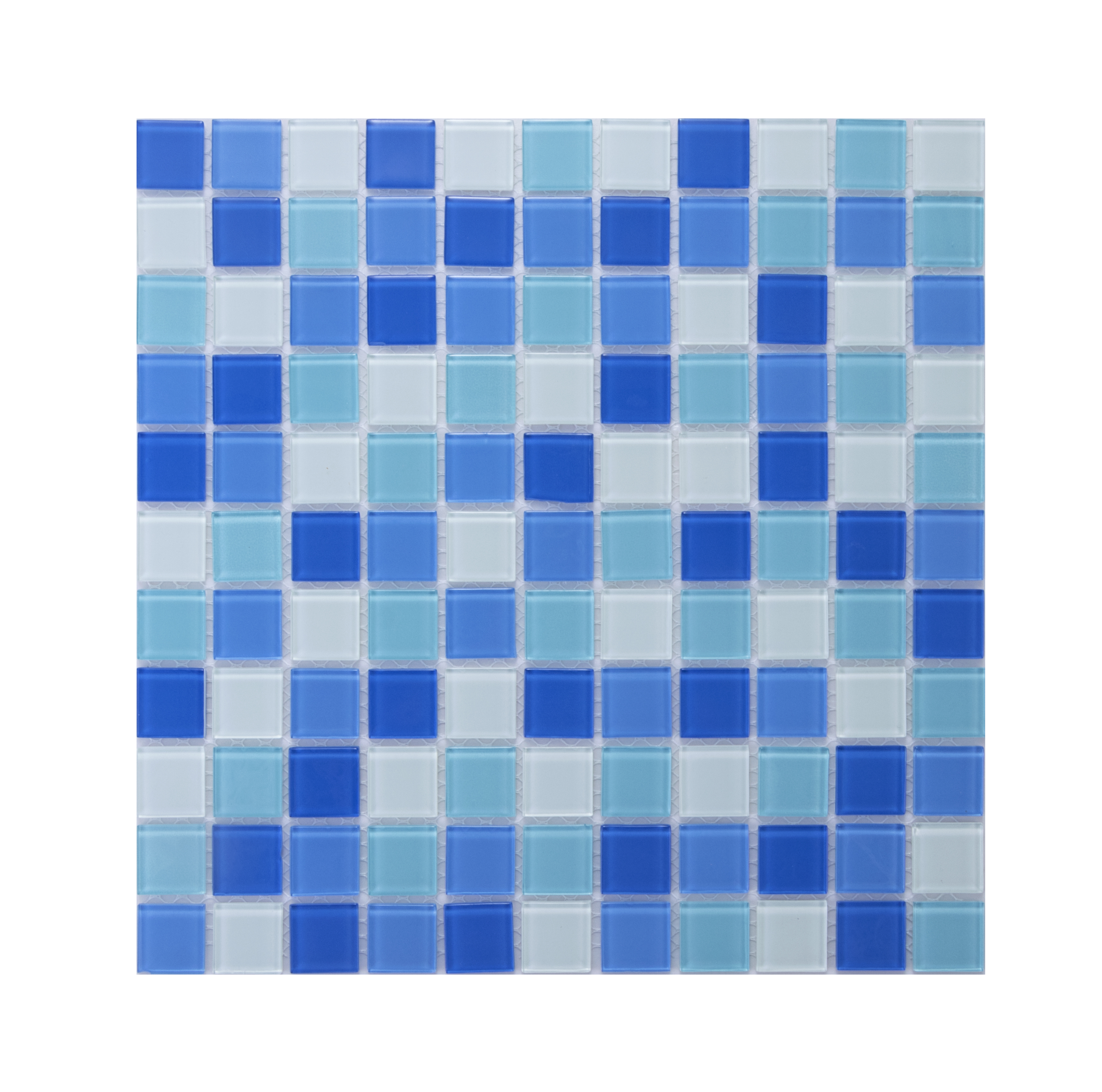 WS Tiles - Crystals Blue/White 12 in. x 12 in. Square Glass Mosaic Wall Tile (22 Sq. ft / CASE)